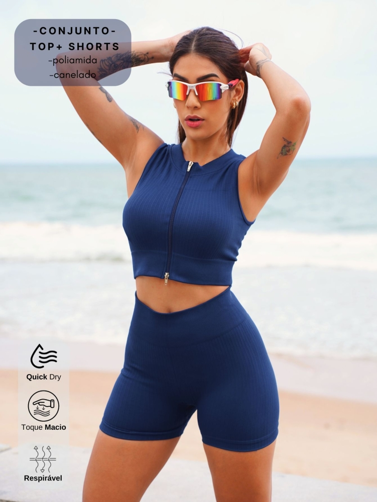 Conjunto short top zíper - Imagem 4